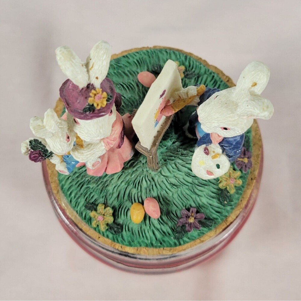 Resin Candle Topper Bunny Rabbits Rabbit painting portrait - Picture 8 of 12